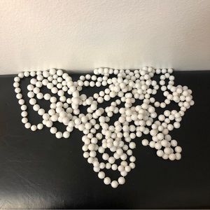 Vintage Commodore White Bead Garland 9' Deluxe Decoration 1980s set of 2